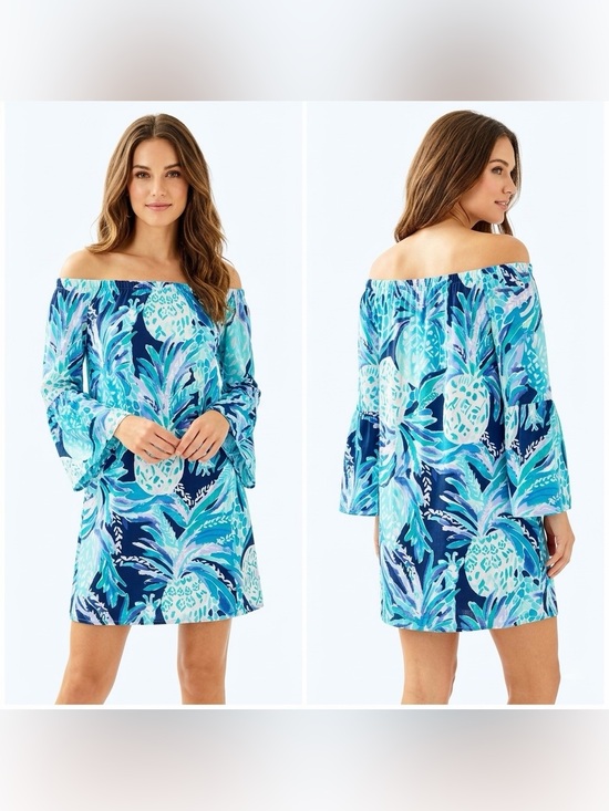 Lilly Pulitzer Dresses & Skirts - Lilly Pulitzer Women’s Nevie Bright Navy Alotta Colada Dress Size XS